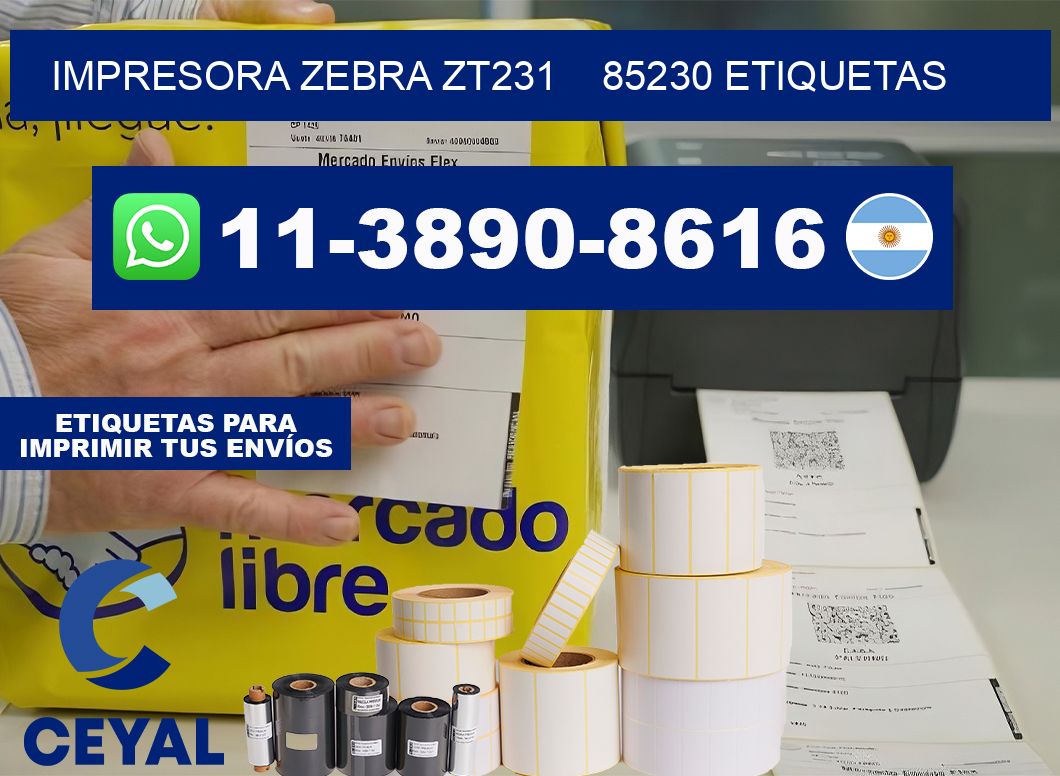 impresora zebra zt231    85230 etiquetas