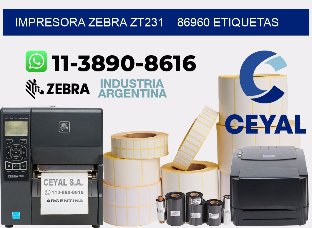 impresora zebra zt231    86960 etiquetas