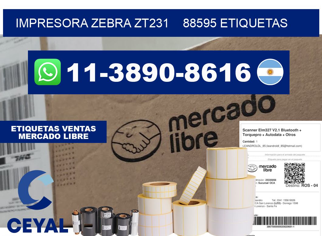 impresora zebra zt231    88595 etiquetas
