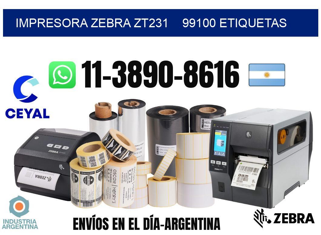 impresora zebra zt231    99100 etiquetas