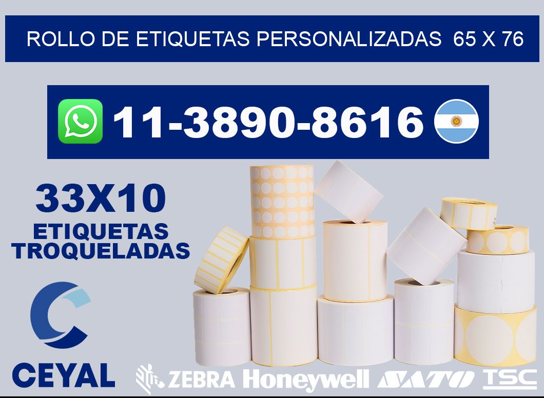 rollo de etiquetas personalizadas 65 x 76
