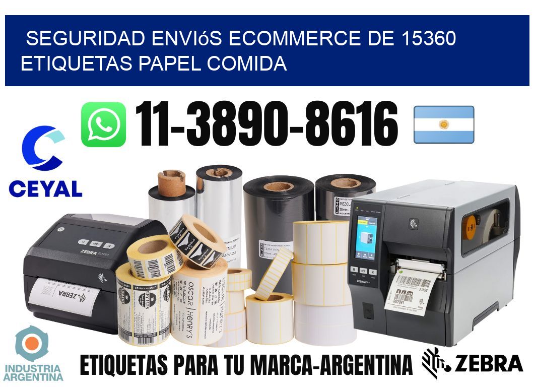 seguridad enviós ecommerce de 15360 etiquetas papel comida