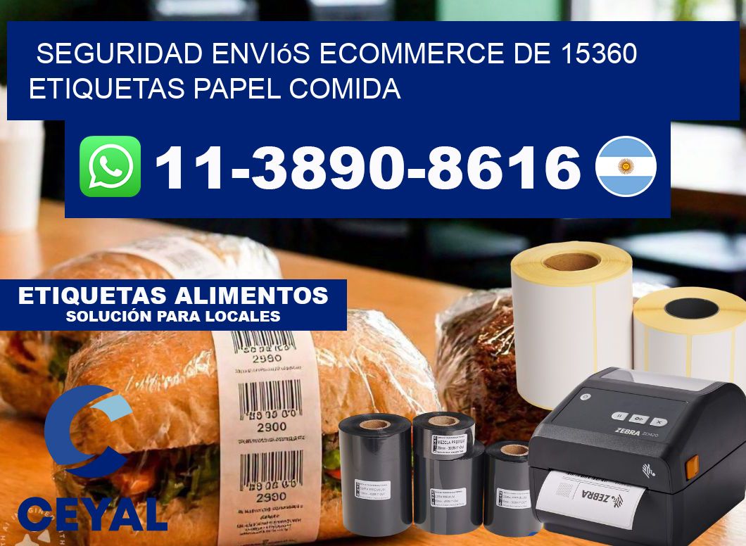 seguridad enviós ecommerce de 15360 etiquetas papel comida