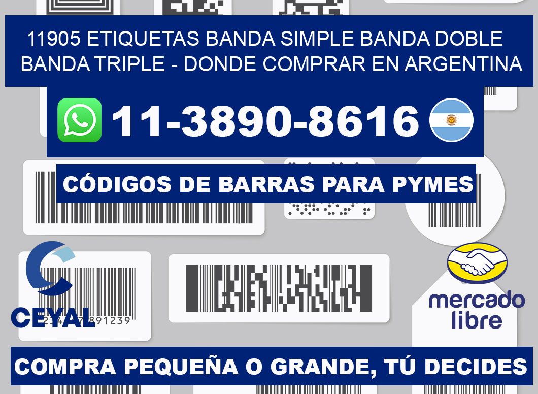 11905 etiquetas banda simple banda doble banda triple - Donde Comprar en Argentina