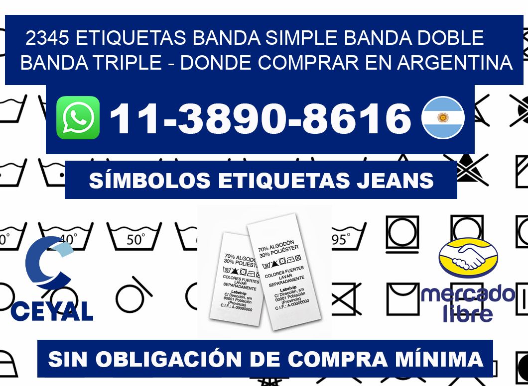 2345 etiquetas banda simple banda doble banda triple - Donde Comprar en Argentina