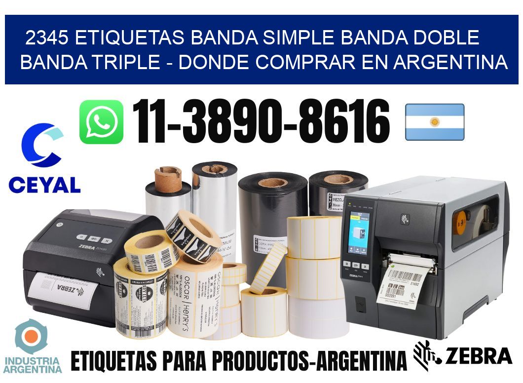 2345 etiquetas banda simple banda doble banda triple - Donde Comprar en Argentina