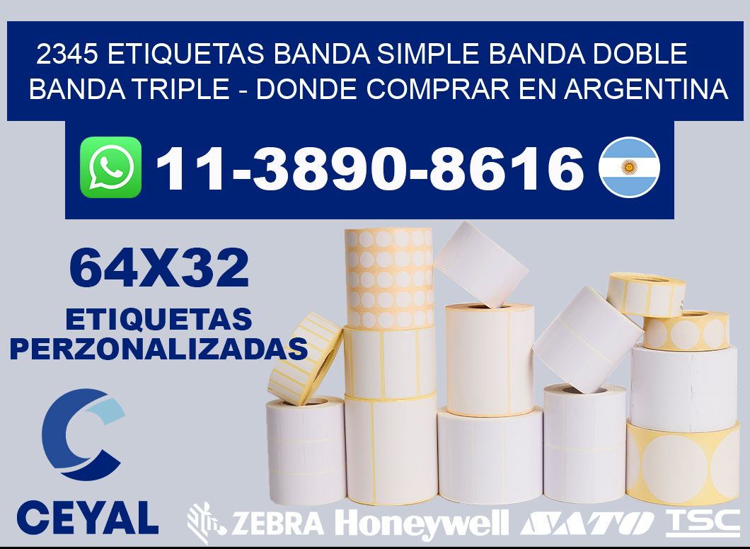 2345 etiquetas banda simple banda doble banda triple - Donde Comprar en Argentina