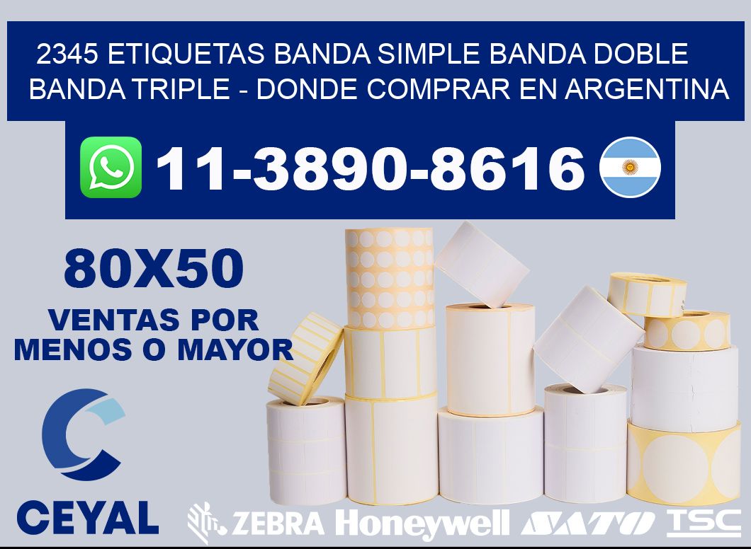 2345 etiquetas banda simple banda doble banda triple - Donde Comprar en Argentina