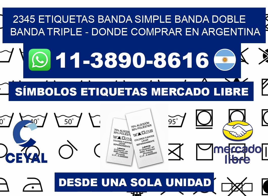 2345 etiquetas banda simple banda doble banda triple - Donde Comprar en Argentina
