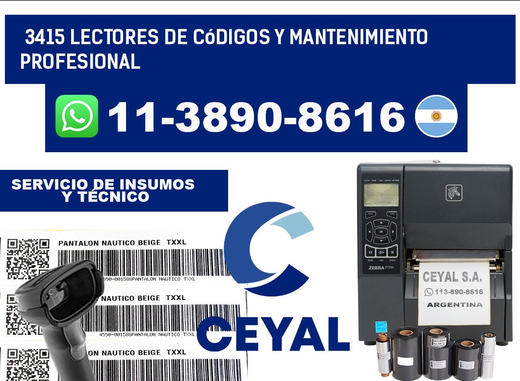 3415 Lectores de Códigos y Mantenimiento Profesional