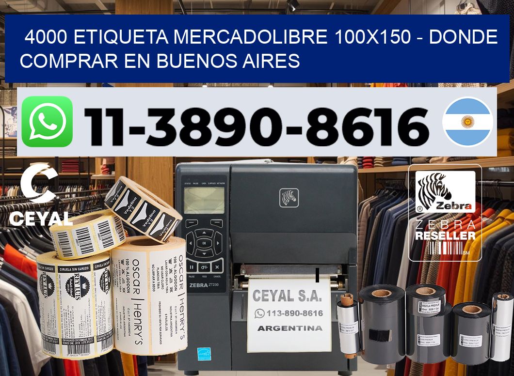 4000 etiqueta MercadoLibre 100×150 – Donde Comprar en Buenos Aires