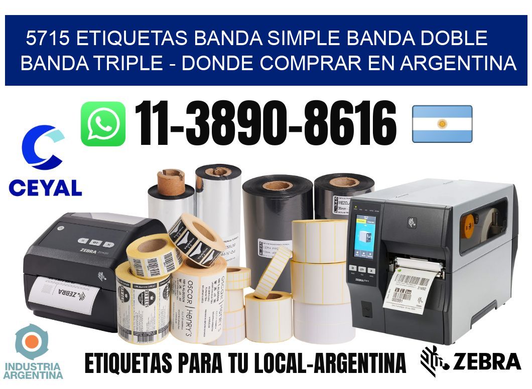 5715 etiquetas banda simple banda doble banda triple - Donde Comprar en Argentina