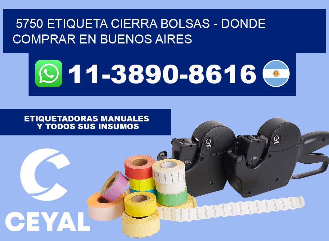 5750 etiqueta Cierra Bolsas - Donde Comprar en Buenos Aires