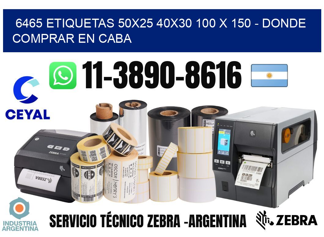 6465 etiquetas 50x25 40x30 100 x 150 - Donde Comprar en Caba