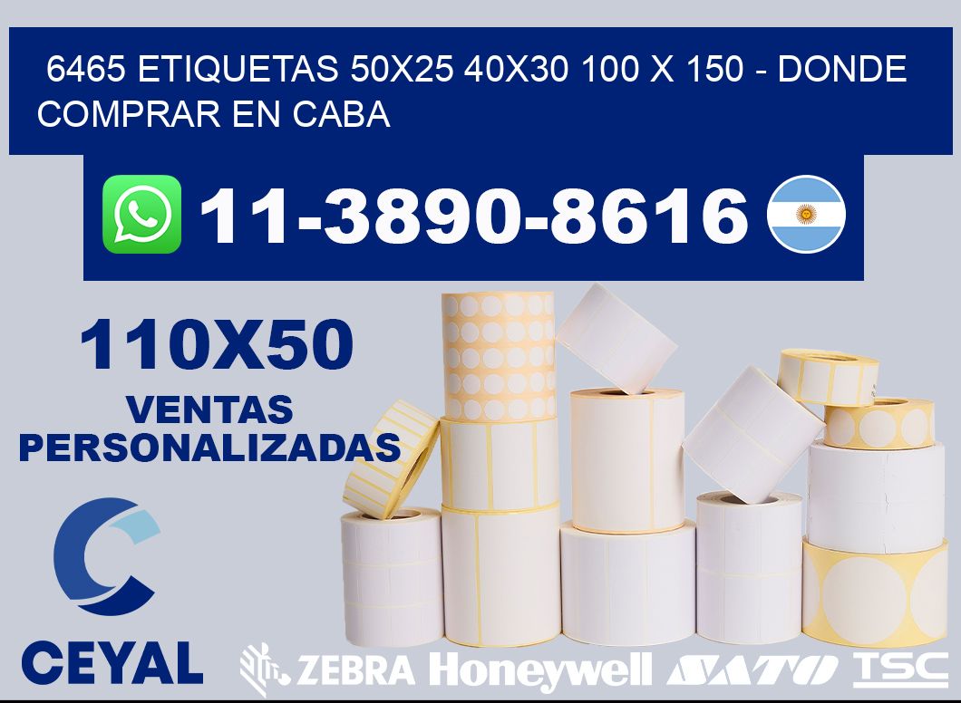 6465 etiquetas 50x25 40x30 100 x 150 - Donde Comprar en Caba