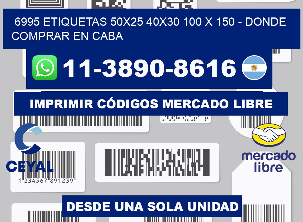 6995 etiquetas 50x25 40x30 100 x 150 - Donde Comprar en Caba
