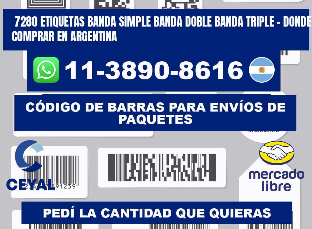 7280 etiquetas banda simple banda doble banda triple - Donde Comprar en Argentina