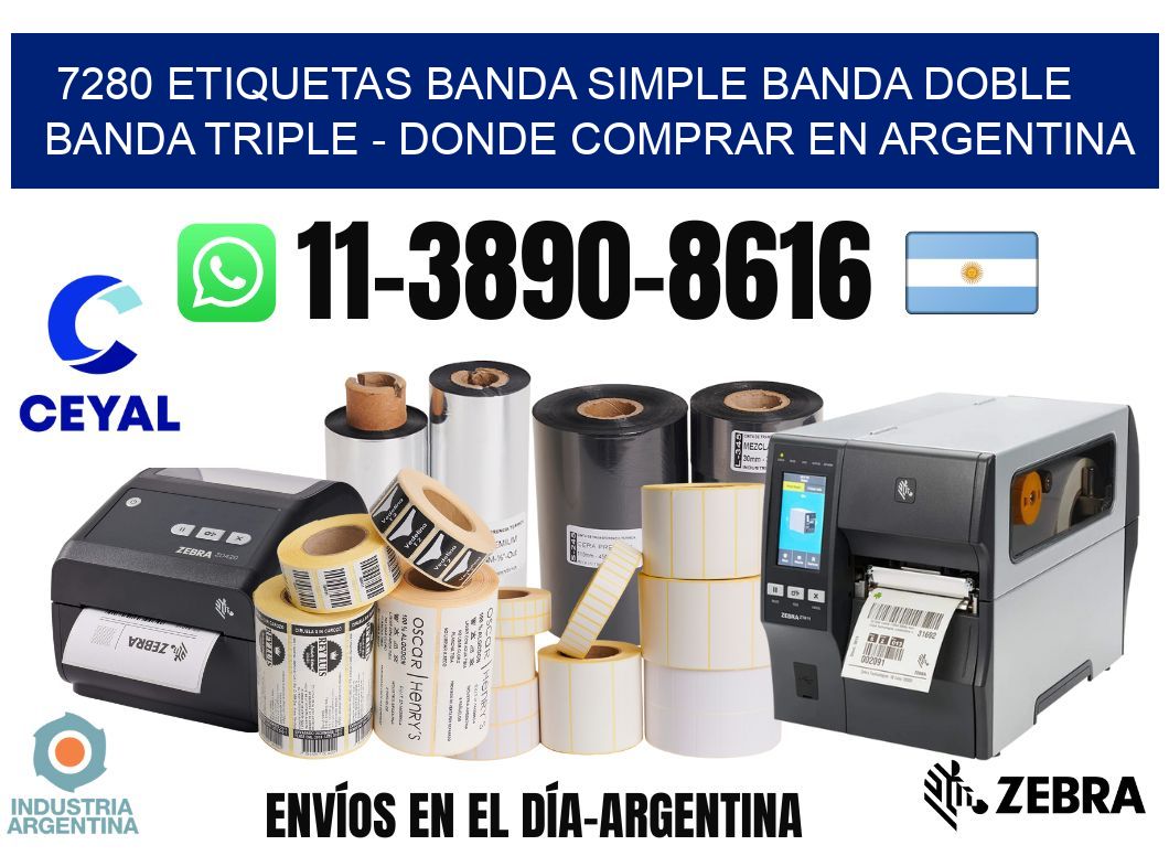 7280 etiquetas banda simple banda doble banda triple - Donde Comprar en Argentina