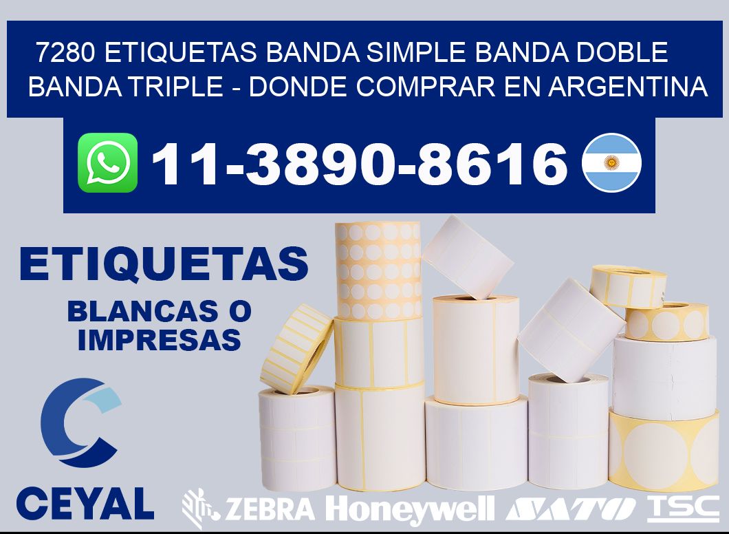 7280 etiquetas banda simple banda doble banda triple - Donde Comprar en Argentina