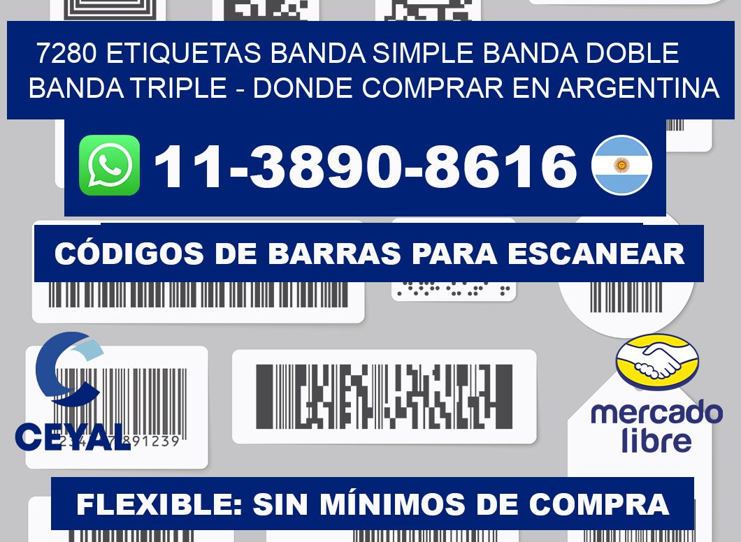 7280 etiquetas banda simple banda doble banda triple - Donde Comprar en Argentina