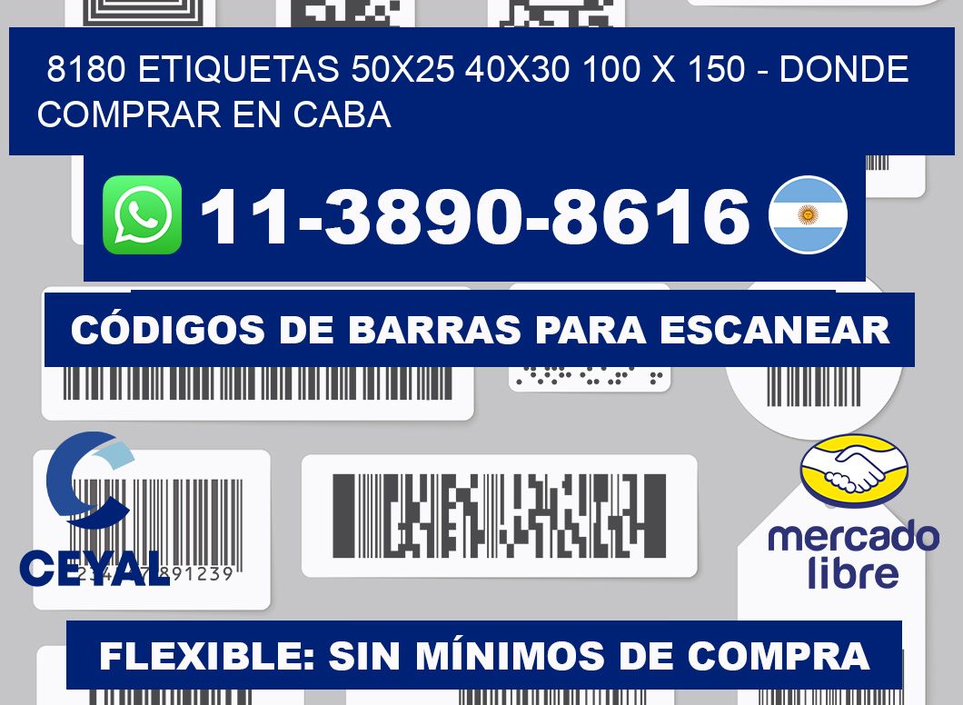 8180 etiquetas 50x25 40x30 100 x 150 - Donde Comprar en Caba