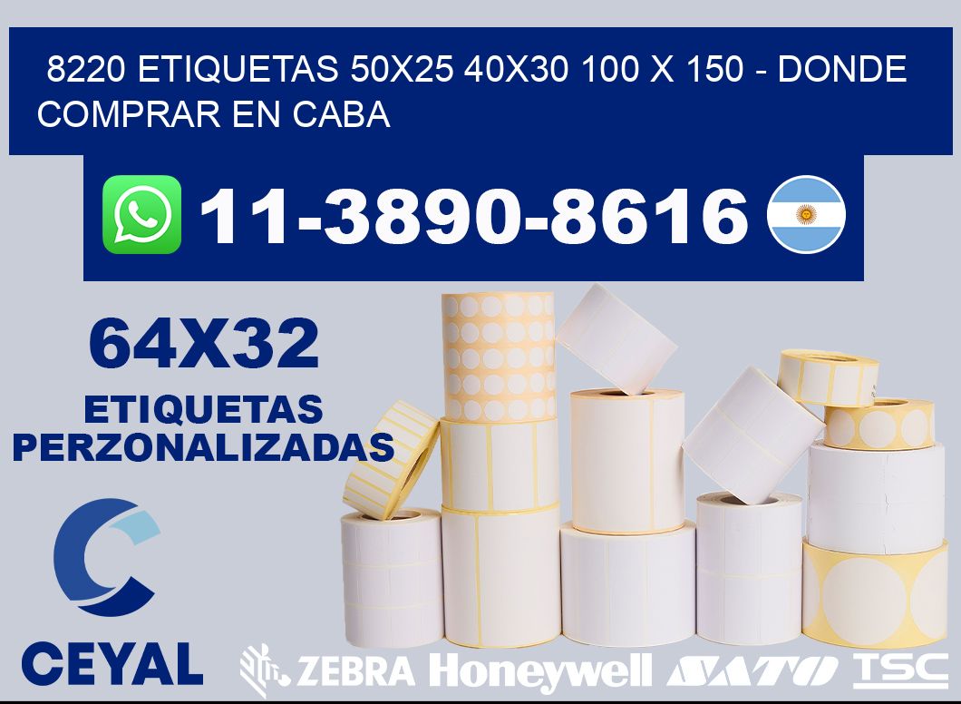 8220 etiquetas 50x25 40x30 100 x 150 - Donde Comprar en Caba