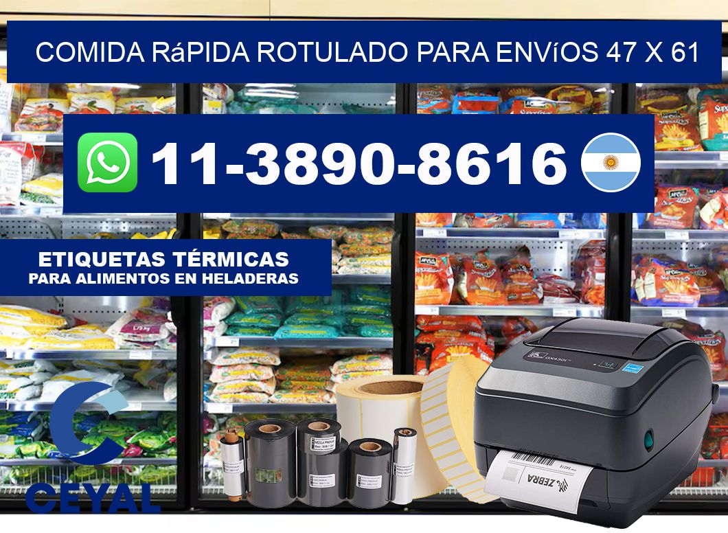 Comida rápida rotulado para envíos 47 x 61