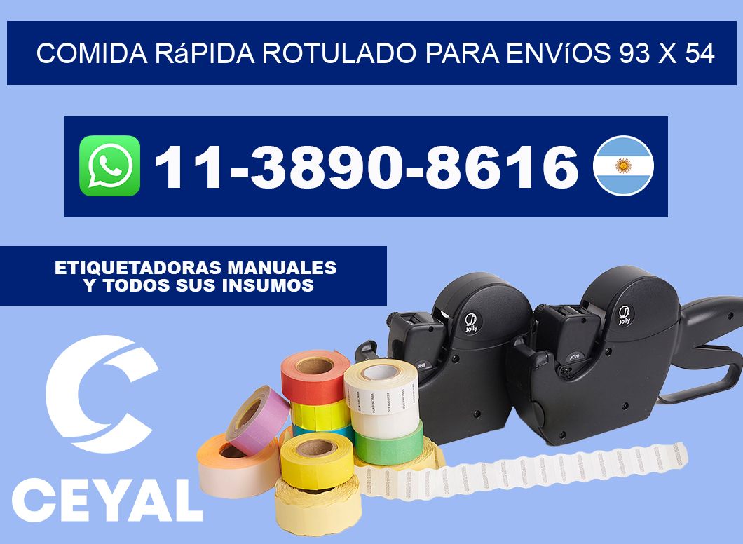Comida rápida rotulado para envíos 93 x 54