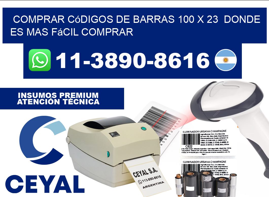 Comprar códigos de barras 100 x 23  Donde es mas fácil comprar