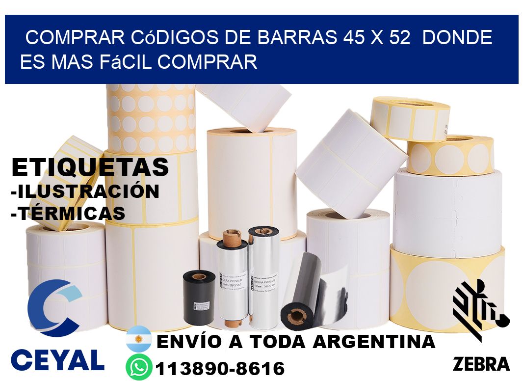 Comprar códigos de barras 45 x 52  Donde es mas fácil comprar