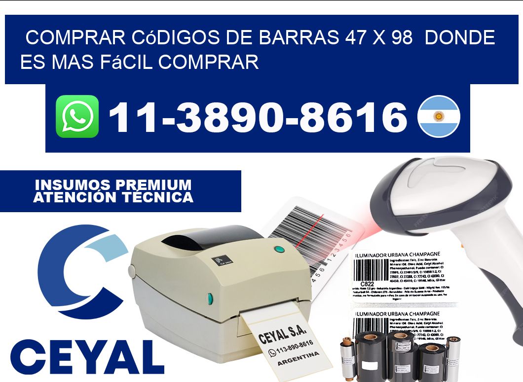 Comprar códigos de barras 47 x 98  Donde es mas fácil comprar