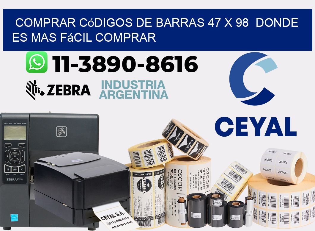 Comprar códigos de barras 47 x 98  Donde es mas fácil comprar