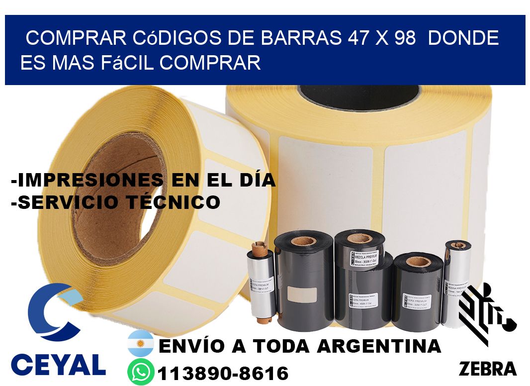 Comprar códigos de barras 47 x 98  Donde es mas fácil comprar