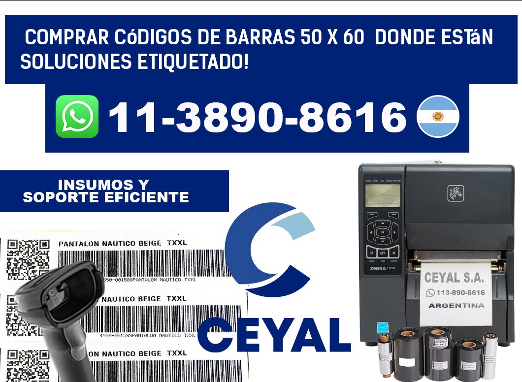 Comprar códigos de barras 50 x 60  donde están soluciones etiquetado!