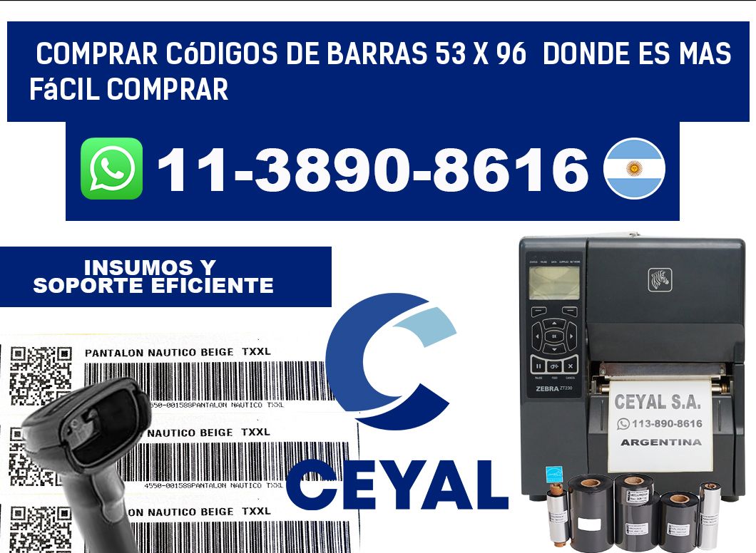 Comprar códigos de barras 53 x 96  Donde es mas fácil comprar