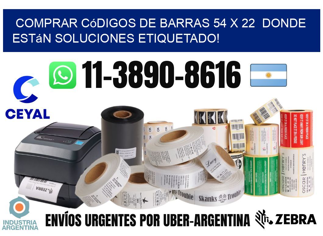 Comprar códigos de barras 54 x 22  donde están soluciones etiquetado!