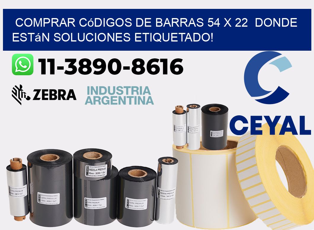 Comprar códigos de barras 54 x 22  donde están soluciones etiquetado!