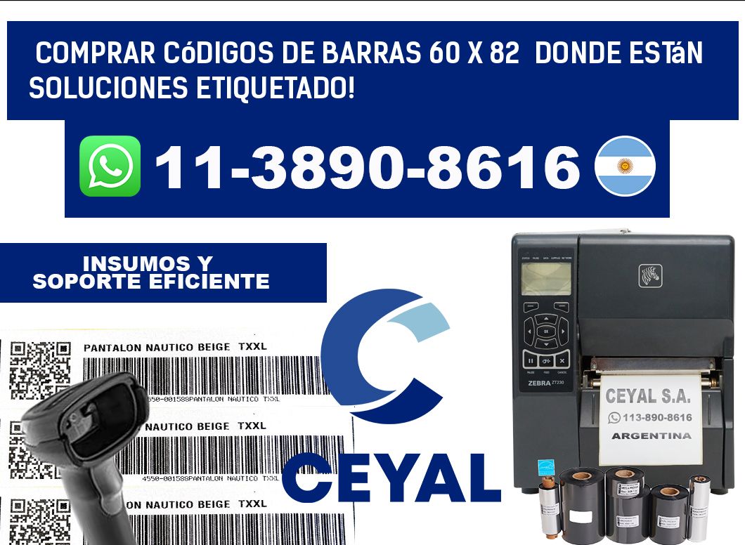 Comprar códigos de barras 60 x 82  donde están soluciones etiquetado!