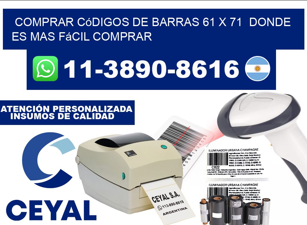 Comprar códigos de barras 61 x 71  Donde es mas fácil comprar