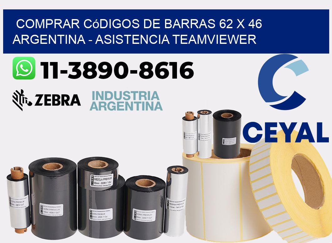 Comprar códigos de barras 62 x 46 argentina - asistencia teamviewer