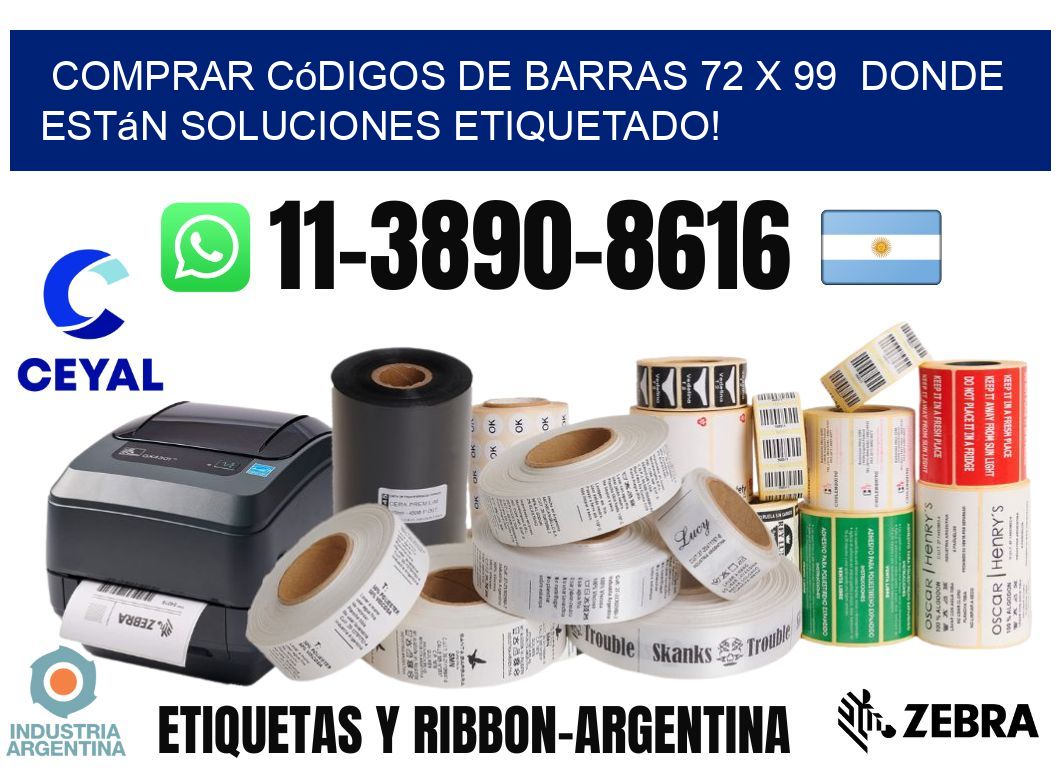 Comprar códigos de barras 72 x 99  donde están soluciones etiquetado!