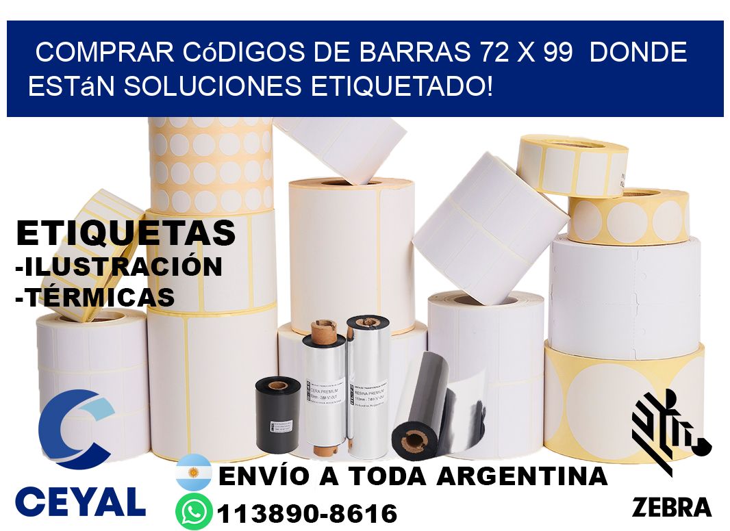 Comprar códigos de barras 72 x 99  donde están soluciones etiquetado!