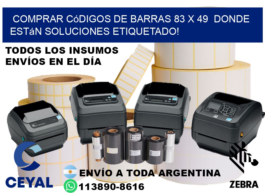 Comprar códigos de barras 83 x 49 donde están soluciones etiquetado!