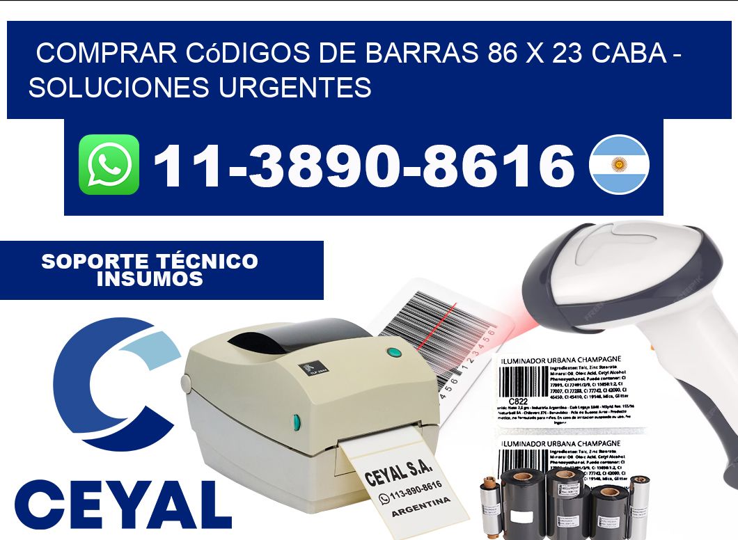 Comprar códigos de barras 86 x 23 CABA - soluciones urgentes
