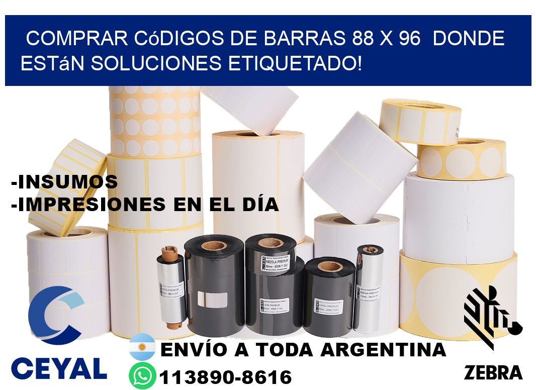 Comprar códigos de barras 88 x 96  donde están soluciones etiquetado!