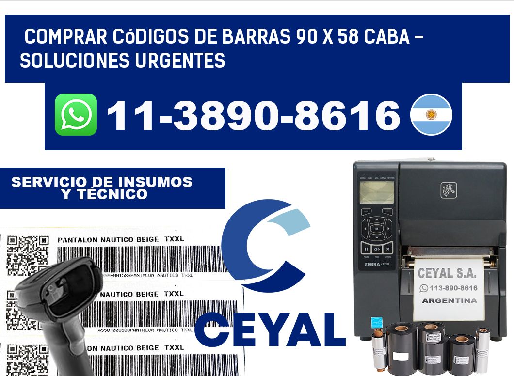 Comprar códigos de barras 90 x 58 CABA - soluciones urgentes