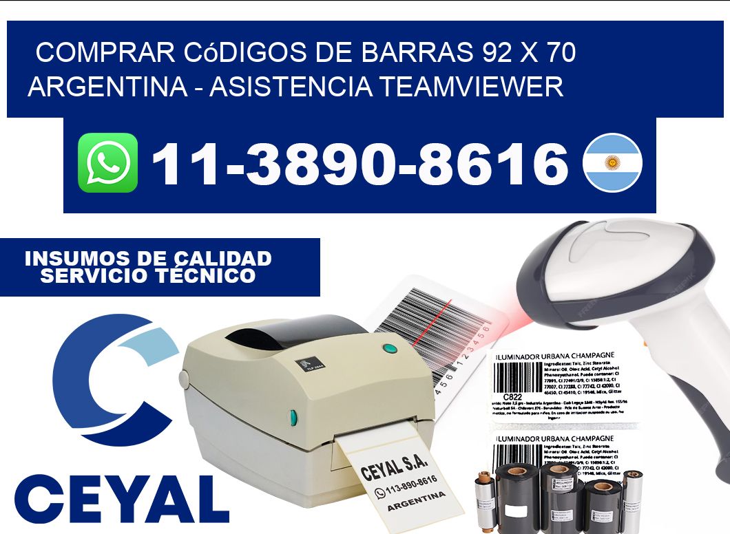 Comprar códigos de barras 92 x 70 argentina - asistencia teamviewer