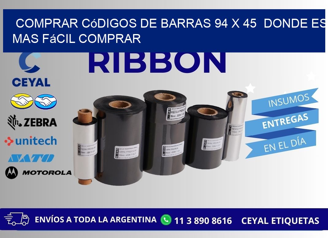 Comprar códigos de barras 94 x 45  Donde es mas fácil comprar