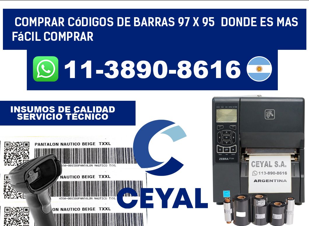Comprar códigos de barras 97 x 95  Donde es mas fácil comprar