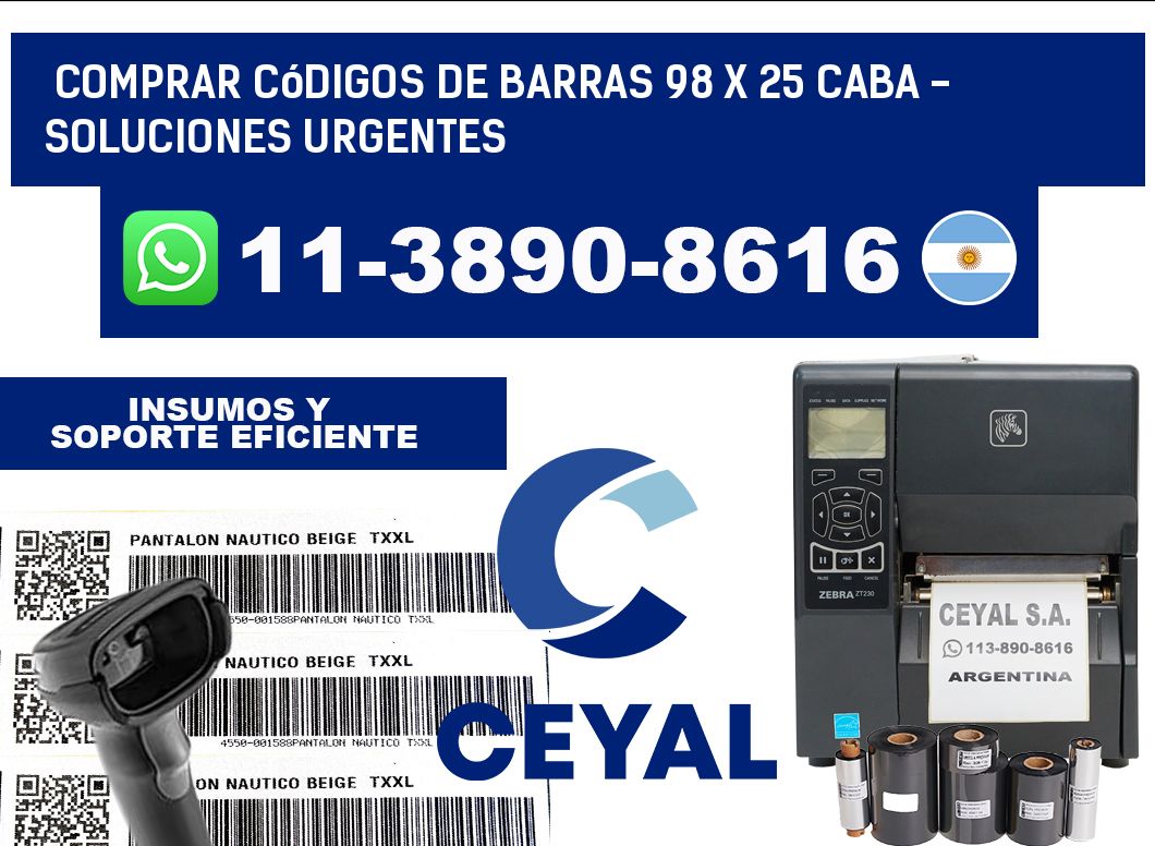 Comprar códigos de barras 98 x 25 CABA - soluciones urgentes